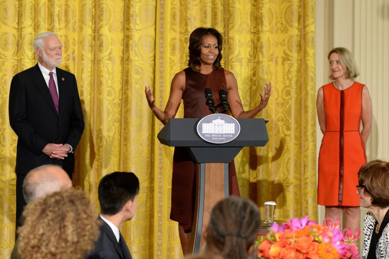 Image: US First Lady Michelle Obama hosts a luncheon in honor of the winners of the 2013 National Design Awards